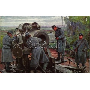 Weltkrieg 1914-1915. Vorbereitungen zum Abfeuern eines 30,5 cm Mörsers. Kilophot 828. / WWI Austro-Hungarian K.u.K...