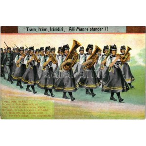 Träm, träm, träridiri, Alli Manne standet i! / WWI Swiss military recruiter propaganda (EK)