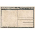 Stoff-Reproduktion. B.K.W.I. Wiener Werkstätte Stoffmuster-Entwurf von F. Alber. Art Nouveau (r)
