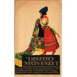 Díszítő Művészet. Kiadja az OMK Iparművészeti Iskola / Hungarian decorative arts, advertisement (EK...