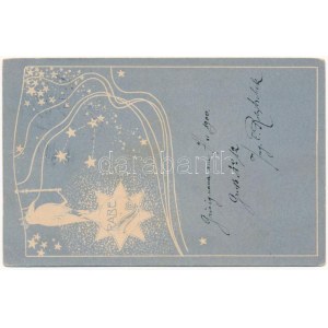 1900 Holló csillagkép / Rabe Sternbild / Corvus constellation. Art Nouveau (EK)