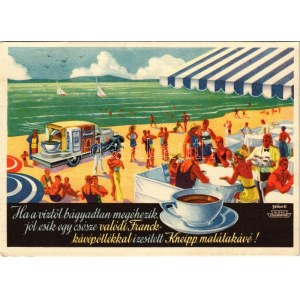 1937 Franck kávépótlóval ízesített Kneipp malátakávé reklám. Franck Henrik Fiai Rt. hangszórós reklámautója...