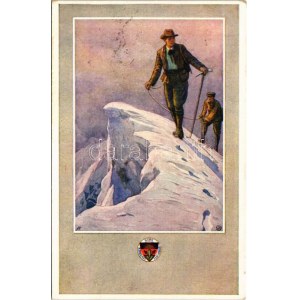 Hegymászók, téli sport / Mountain climbers, winter sport. Deutscher Schulverein Karte Nr. 344.