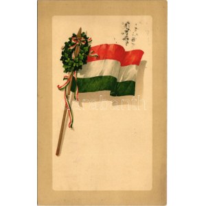 1919 Magyar zászló / Hungarian flag. Welt-Krieg 1914. Meissner & Buch Kriegs-Postkarten Serie 2076. ...