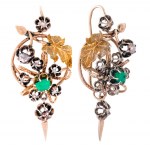 Earrings with floral motif, 19th/20th century.
