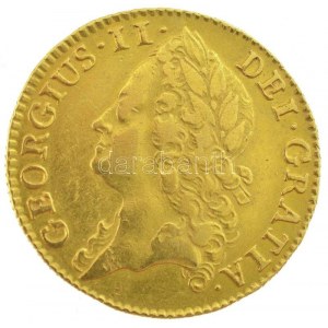 Nagy-Britannia 1745. Guinea Au II. György (8,36g/ 0.917) T:2- Great Britain 1745. Guinea Ag Georg II (8,36g/0.917...