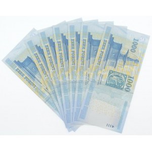 2012. 1000Ft (7x) sorszámkövetők DB 1951572 - DB 1951578 T:I,I- / Hungary 2012. 1000 Forint (7x...