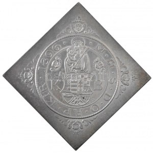 1896KB Tallér csegely Ag Ferenc József U.P. jelzéssel (73,23g/53x53mm) T:P kis patina...
