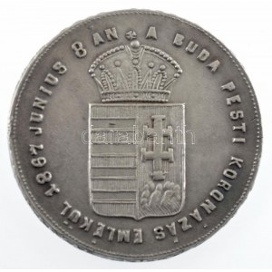 1865. Emlékérem a pesti országgyűlésre kétoldalas, ezüstözött bronz emlékérem ÉLJEN A HAZA - ES LEBE DAS VATERLAND ...