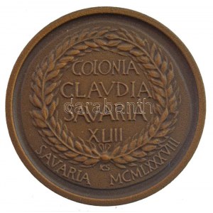 Kiss Sándor (1925-1999) 1988. MÉE Szombathelyi Csoport - Caesar Claudius kétoldalas bronz emlékérem (29mm) T:1,1...