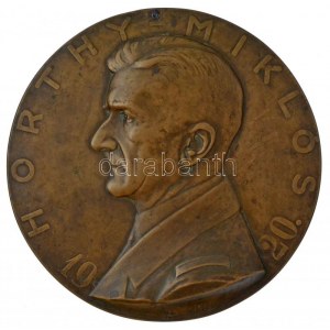 Zsákodi Csiszér János (1883-1953) 1920. Horthy Miklós 1920 egyoldalas bronz fali plakett...