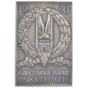 1920. Kaposvári Turul Sportegylet jelzetlen Ag sport emlékérem, hátoldalon BERÁN N BPEST és BN jelzéssel (17,70g...
