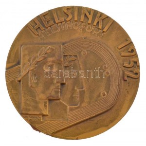 Finnország / Helsinki 1951. XV. Olimpia / Helsinki 1952 kétoldalas bronz részvételi emlékérem. Szign.: Kauko Räsänen ...