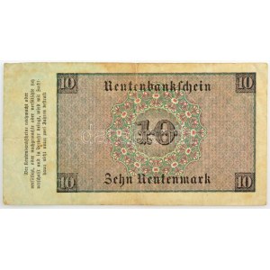 Németország / Weimari Köztársaság 1923. 10M T:III tűlyuk / Germany / Republic of Weimar 1923. 10 Rentenmark C...