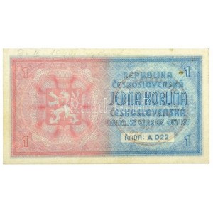 Német Harmadik Birodalom / Cseh-Morva Protektorátus 1939. 1K csehszlovák bankjegy felülbélyegezve kézi bélyegzővel, ...