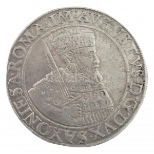 Német Államok / Szászország-Albertin 1555. Tallér Ag I. Ágost (28,99g) T:2- / German States / Saxony-Albertine 1555...