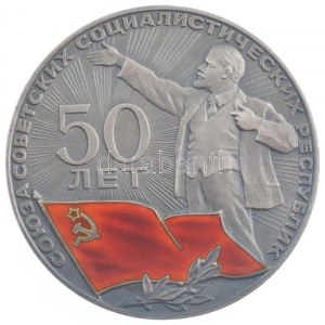 Szovjetunió 1972. 50 éves a Szovjet Szocialista Köztársaságok Uniója / 1922 - 1972 részben zománcozott...