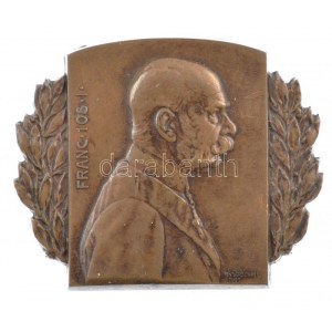 Osztrák-Magyar Monarchia 1915. Ferenc József bronz sapkajelvény R. MARSCHALL 1915 gyártói jelzéssel (32x40mm) T:1- ...