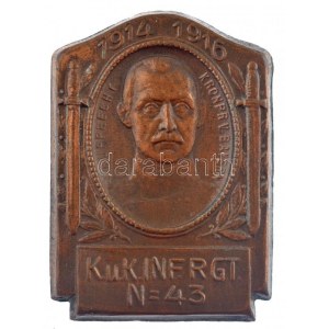 Osztrák-Magyar Monarchia 1916. K.u.K. INFRGT N 43. - Ruprecht Kronprn. Bayern bronz sapkajelvény (39x28mm) T:1- ...