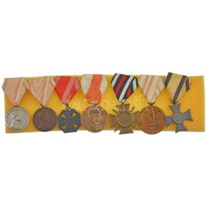 1917-1934. 7db kitüntetés speciális, hagyományőrzői viselési formában (eredeti, de átalakított mellszalagokkal): 1917. ...