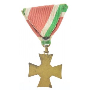 1923. I. osztályú Legénységi Szolgálati Jel aranyozott, ezüstözött bronz kitüntetés mellszalagon T:1-...