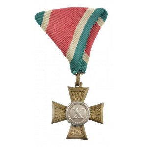 1923. II. osztályú Legénységi Szolgálati Jel részben ezüstözött bronz kitüntetés mellszalagon T:1...