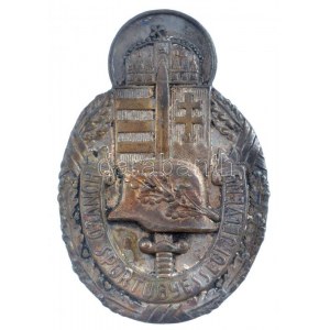 ~1940. Nagy Honvéd Sportügyességi Jelvény préselt, ezüstözött bronz jelvény (51x34mm) T:2,2- kopott ezüstözés ...