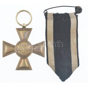 Német Birodalom 1914-1918. Katonai Érdemkereszt aranyozott Ag kitüntetés, viseleti példány, peremen W (Wagner)...