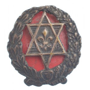 ~1930. Bronz zsidó cserkész jelvény csavaros hátlappa (28mm) T:2 / ~1930. Bronze jewish scout badge with screw back ...