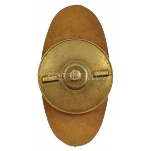 ~1947. Aranykalászos Gazda Tildy-címeres zománcozott bronz jelvény, csavaros hátlap, CEGLÉD 25 gravírozással ...
