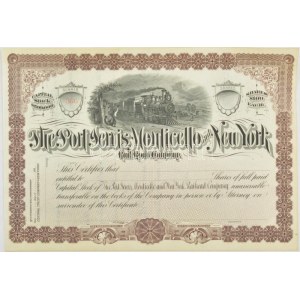 Amerikai Egyesült Államok / New York 1880. Port Jervis, Monticello és New York Vasút Társaság...
