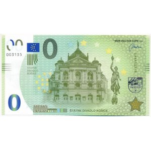 2018. 0E szuvenír bankjegy Kassai Állami Színház T:I Slovakia 2018. 0 Euro souvenir banknote State Theatre of Kosice...