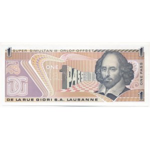 Svájc ~2000. Orlof Offset bankjegy tervezet One Pass (Belépő?) nyomattal, a De La Rue bankjegynyomda kiadásában T:I...