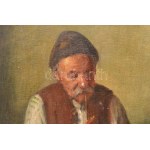 Horváth G. Andor (1876-1966): Tökhámozók. Olaj, vászon, jelzett, restaurált. Dekoratív fakeretben, 75×100 cm...