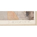 Schneuer, David (1905-1988): Éjszakai élet. Színes hidegtű, kézzel színezett, papír, jelzett. 33x49 cm...
