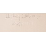 Ludvig Dániel (1981-): Akt (férfi). Olaj, vászon, jelezve középen lent, hátoldalán autográf felirattal...