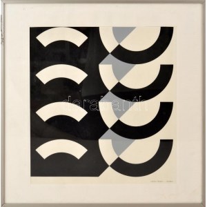 Lantos Ferenc (1929-2014): Grafika. Szitanyomat, papír, jelzett a nyomaton. Üvegezett alumínium keretben. 32×30...