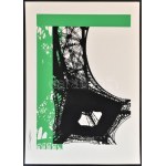 Hervé, Rodolf (1957-2000): Eiffel-torony. Szitanyomat, papír, jelzett. 35x24,5 cm. / Hervé, Rodolf (1957-2000): Eiffel...