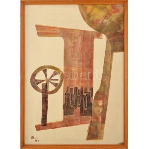 Prohászka Antal (1935-): Történelem IV., 1979. Olaj, farost, jelezve balra lent. Hátoldalán címkén autográf felirattal...