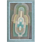 Jakobovits Miklós (1936-2012): Alakzatok 2. Olaj, karton, jelzett a hátoldalán. Fakeretben. 38,5x24 cm ...
