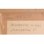 Jakobovits Miklós (1936-2012): Alakzatok 1. Olaj, karton, jelzett a hátoldalán. Fakeretben. 38x26,5 cm ...