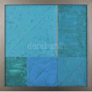 Győrffy Sándor (1951-): Diagonális 2, 2005. Akril, vászon, jelzett a hátoldalán. Reprodukálva: Győrffy Sándor...