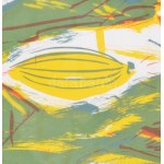 Bukta Imre (1952-): Tájkép, 1989. Ofszet litográfia, papír. Jelzett. Számozott (18/30). 50x72 cm. Fa keretben. ...