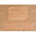 Tamás Ervin (1922-1996): Akt virággal. Olaj, farost, jelezve jobbra lent. Hátoldalán Képcsarnok Vállalat címkéjével...