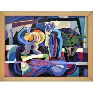 Paróczi Ágnes (1937-): Csendélet, 1970 körül. Olaj, farost, jelezve jobbra lent...