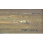 ifj. Benedek Jenő (1939-2019): Emberek a vízparton. Olaj, farost, jelzett, üvegezett fakeretben, 40x50 cm ...
