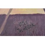 Ota Janecek (1919-1996): Este. Olaj, vászon. Jelezve középen lent. Hátoldalán autográf felirattal. 47,5x66 cm...