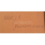 Kádár János Miklós (1939-): Bolondok szigete. Olaj, farost, jelezve jobbra lent, hátoldalán autográf felirattal...