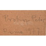 Prokop Péter (1919-2003): Kezek, Róma, 1977. Olaj, farost, jelezve jobbra lent, hátoldalán autográf felirattal...