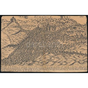 1676 Selmecbánya (Banská Štiavnica / Schemnitz) látképe, Gualdo Priorato olasz nyelvű metszete, a 2...